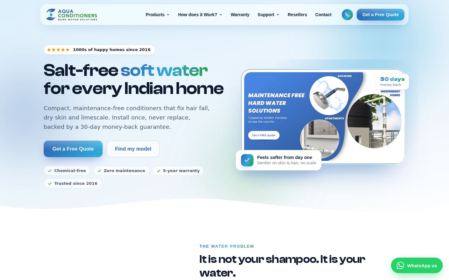 Aqua Conditioners water softener website
