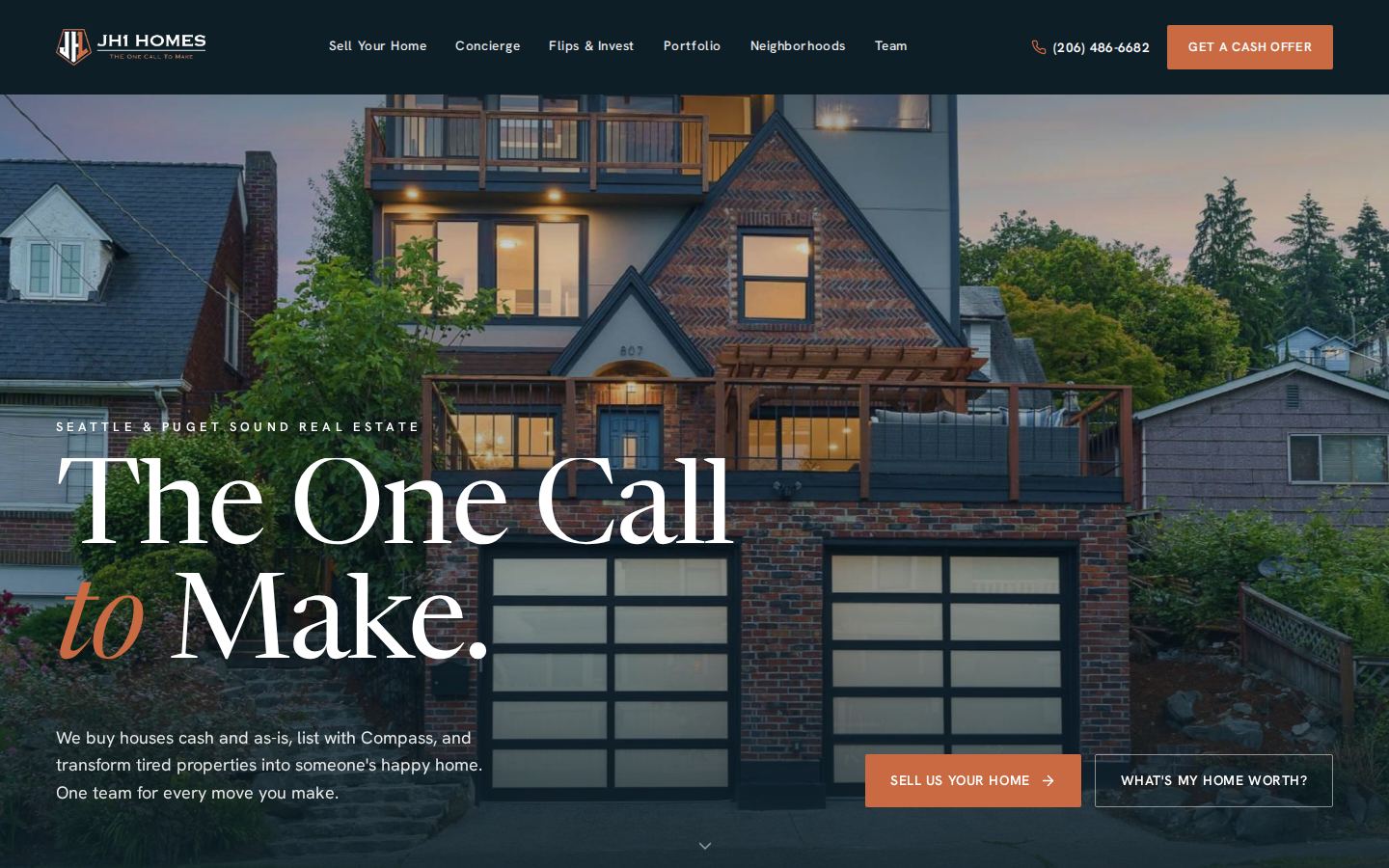 JH1 Homes Seattle real estate website